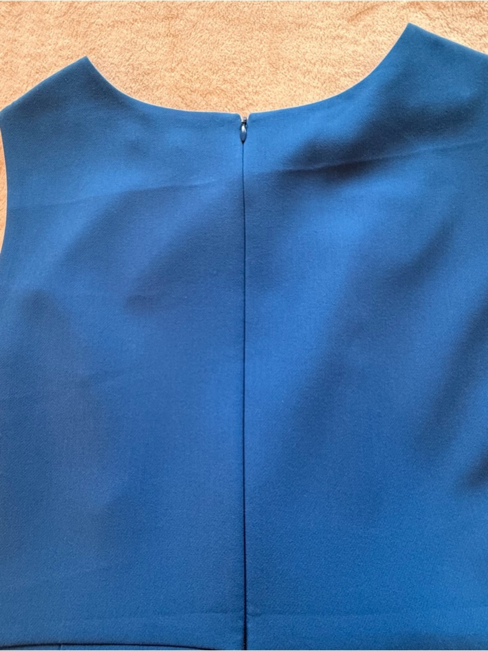 Halston Heritage modern, elegant Sapphire Blue Draped Sheath Dress Size 12 - Picture 7 of 12